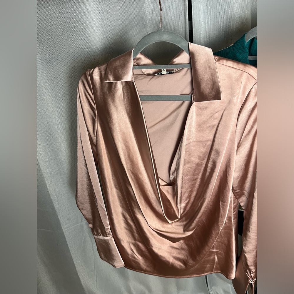 Satin pink blouse